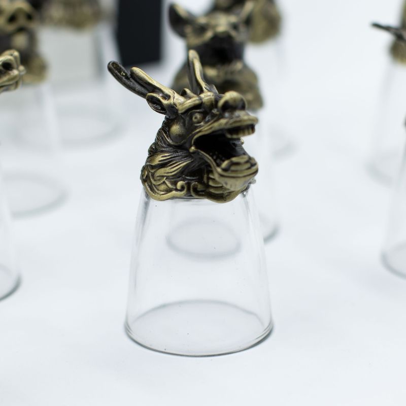 Bottom Up Shot Glasses (25ml) - Forest & Mystical Creatures - Antique Bronze