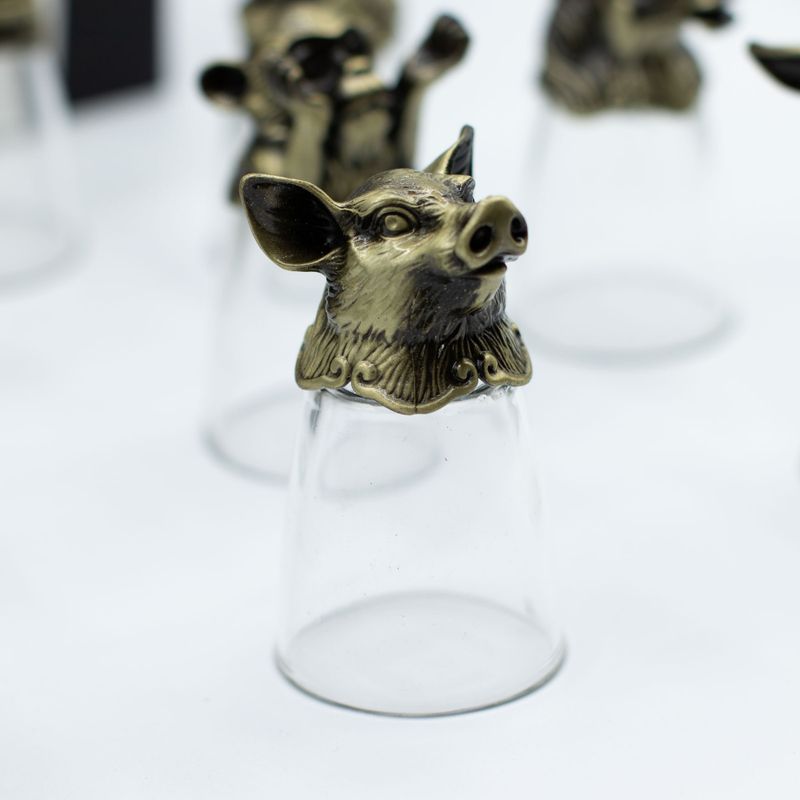 Bottom Up Shot Glasses (25ml) - Forest & Mystical Creatures - Antique Bronze
