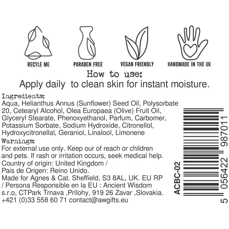 Hand & Body Cream - Sea Salt & Moss - 300ml