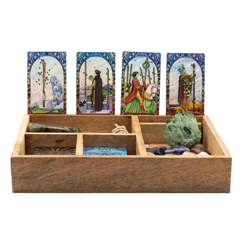Four Section Tarot Box with Card Holder