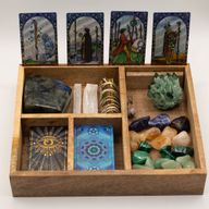 Four Section Tarot Box with Card Holder