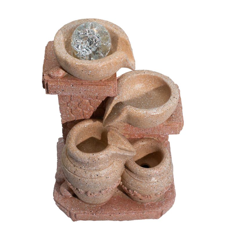 Tabletop Water Feature -19x14x27cm - Cascading Pots Meditarian Style
