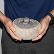 Natural Riverstone Grounding Pot - Large (aprox 15x12cm)