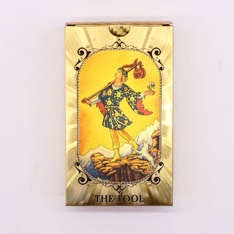 Blue & Gold Foil Tarot Card Set - All Seeing Eye - with booklet