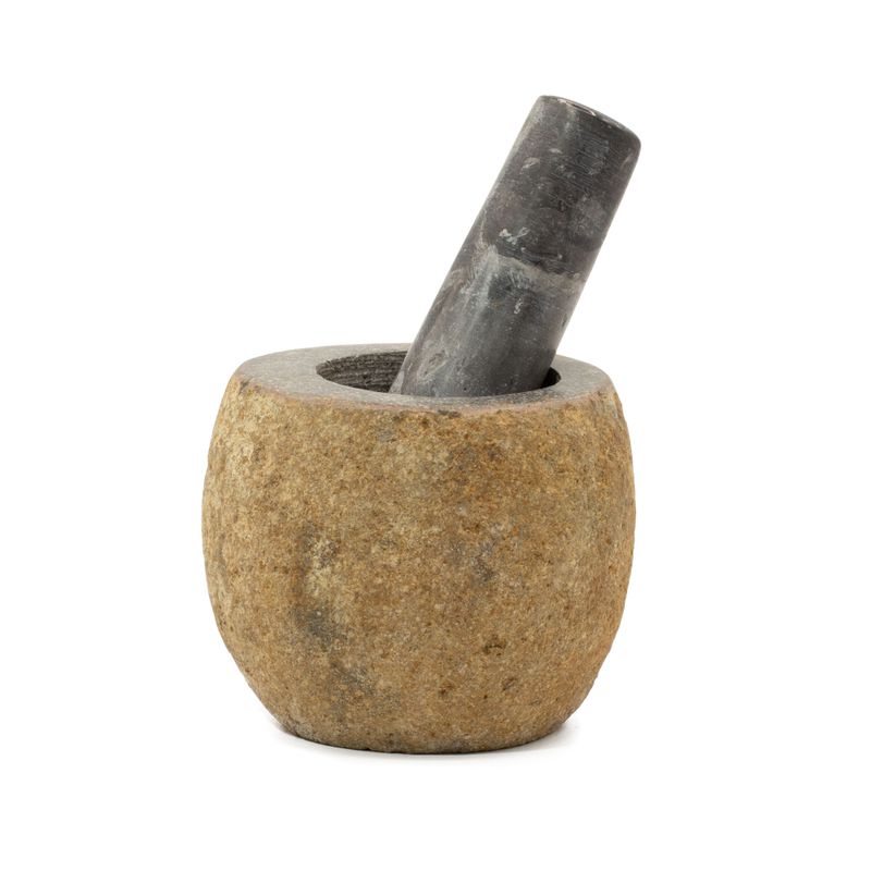 Natural Riverstone Decorative Pestle & Mortar- Small (aprox 9x7cm)