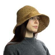 Nomad Sari Floppy Straw Sun Hat - Natural Coffee