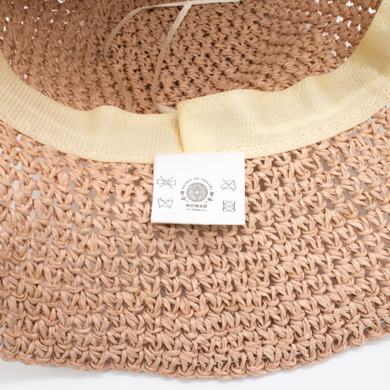 Nomad Sari Floppy Straw Sun Hat - Rose Blush