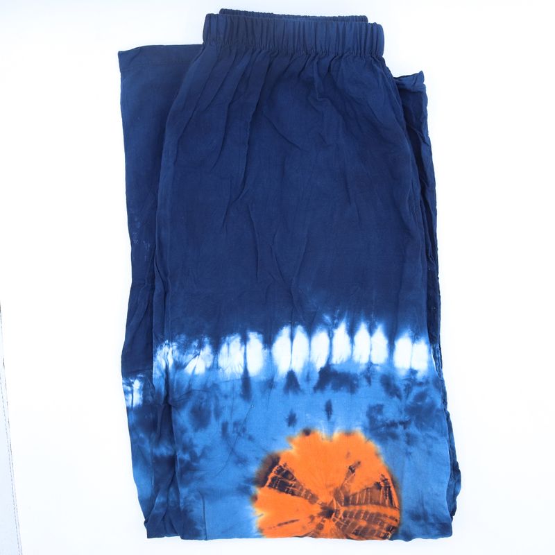Japanese Style Lounge Pants - Teal & Orange - M