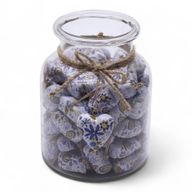 Large Decor Wood Hearts - Blue Floral