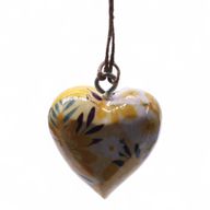 Large Decor Wood Hearts - Yellow Floral