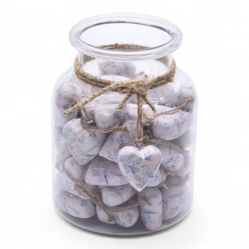 Large Decor Wood Hearts - Blue Bird