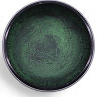 Extra Loud - Mushroom Singing Bowl - Moss Green (23x10.5cm, 1.3kg)