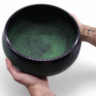 Extra Loud - Mushroom Singing Bowl - Moss Green (23x10.5cm, 1.3kg)