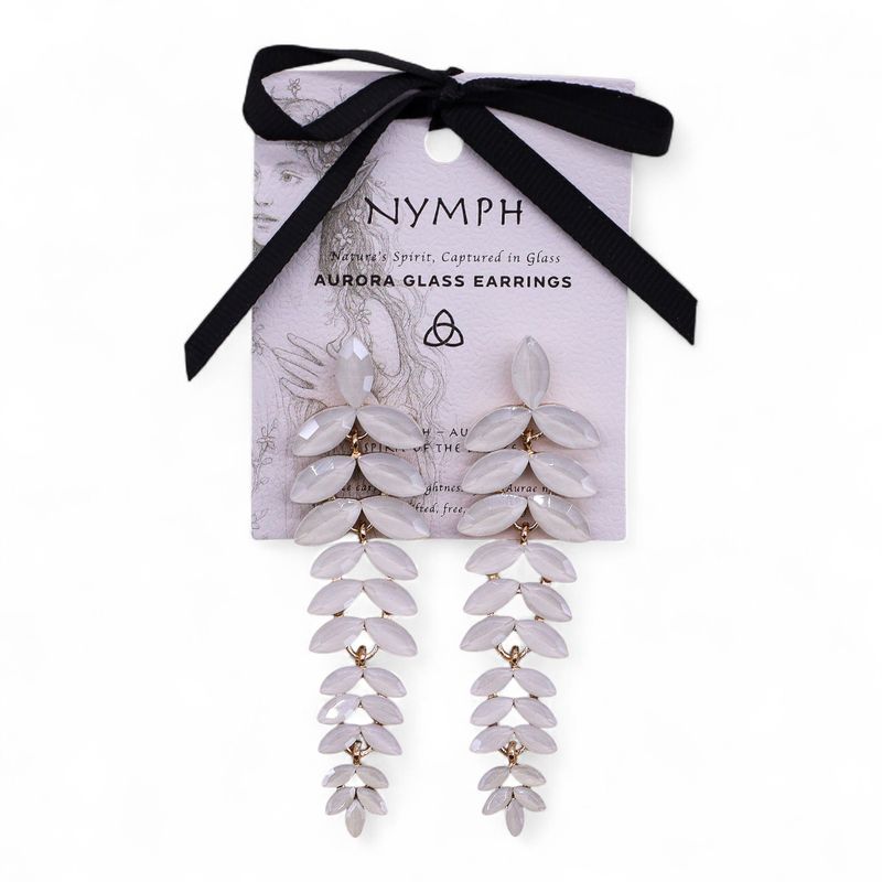 Pearl - Vintage Glass - Long Drop - Earrings