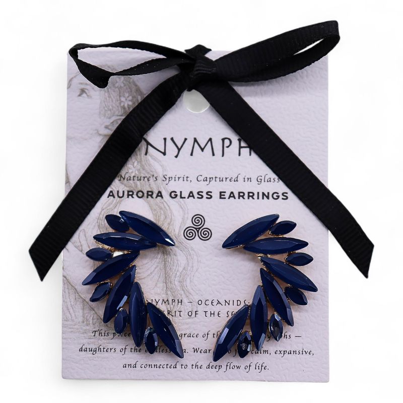 Royal Blue - Vintage Glass - Angel Wings - Earrings