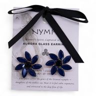 Royal Blue - Vintage Glass - Flowers - Earrings