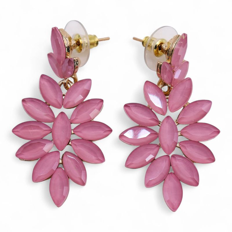 Soft Pink - Vintage Glass - Long Drop - Earrings