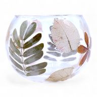 Natural Floral Glass - Bowl Candle Holder - Primavera - (8x10cm)