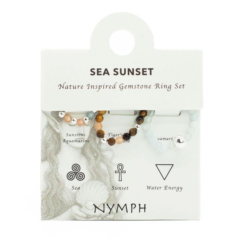 Nymph Spirit Gemstone Ring Set - Sea Sunset
