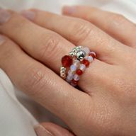 Nymph Spirit Gemstone Ring Set - Blood Moon
