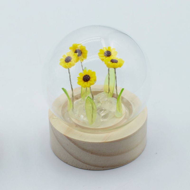 Floral Glow Garden Dome - 5 Sunflowers - LED Battery