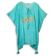 Nomad Sari On the Med Collection - Kaftan - Turquoise & Gold Love Design
