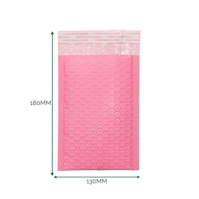 Pink Poly Bubble Envelope (130x180+40mm)