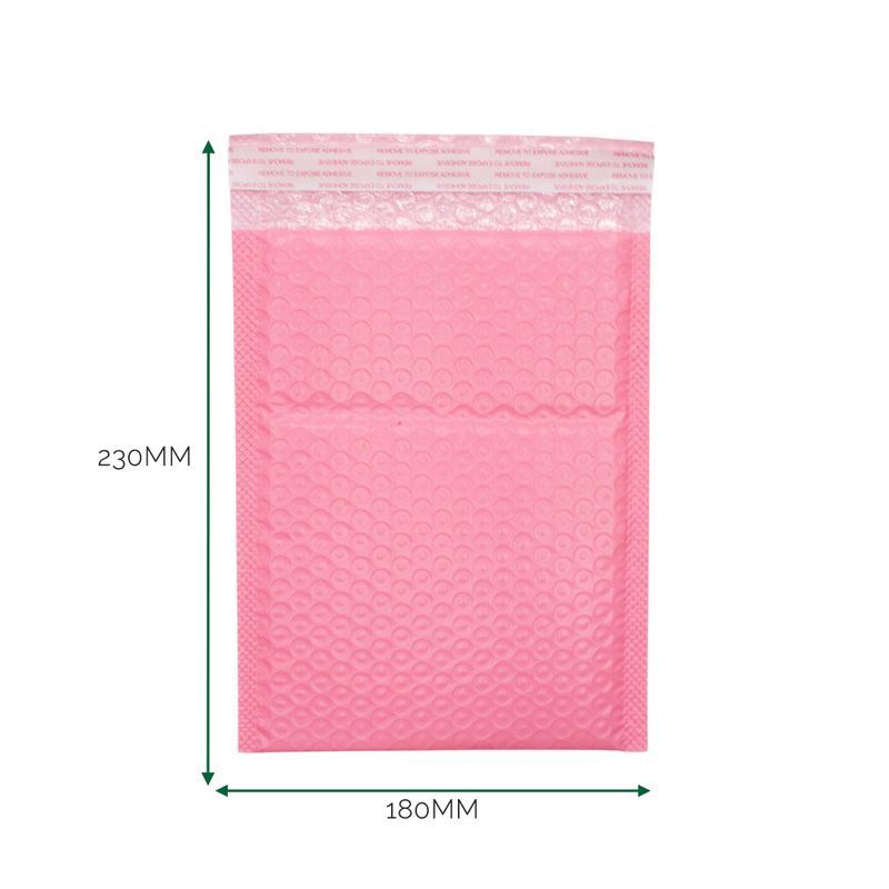 Pink Poly Bubble Envelope (180x230+40mm)