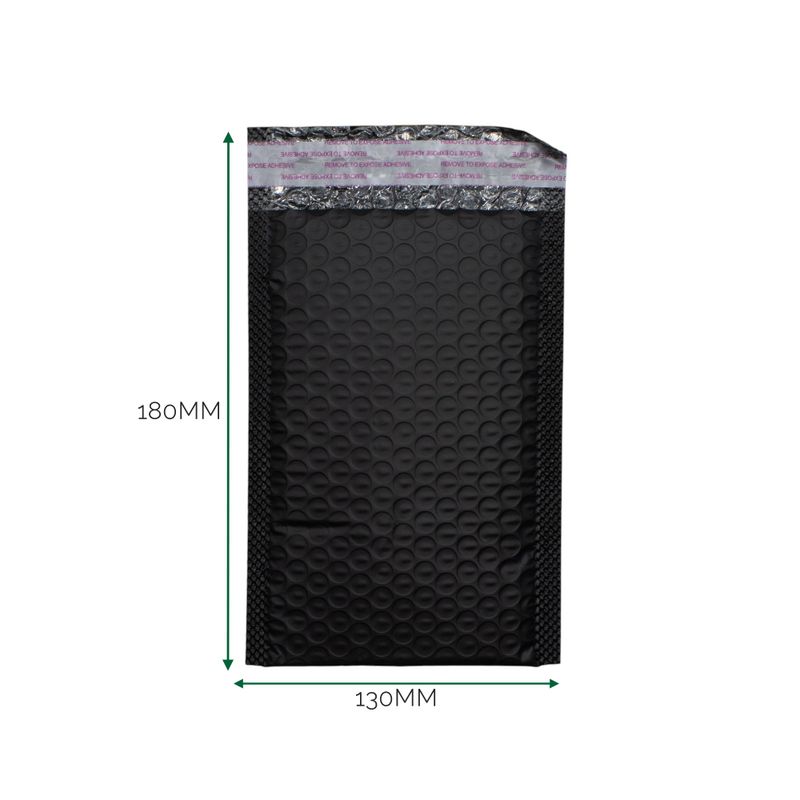 Black Poly Bubble Envelope (130x180+40mm)