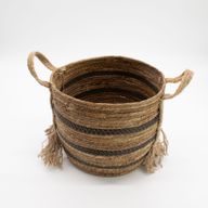 Bananna Leaf & Seagrass Large Baskets - Natural Browns- Set of 3