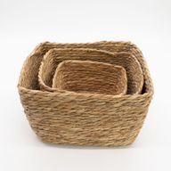 Seagrass Square Baskets - Natural - Set of 3