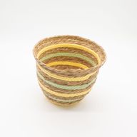 Seagrass & Straw Vase Shaped Baskets - Natural Yellow & Green - Set of 3