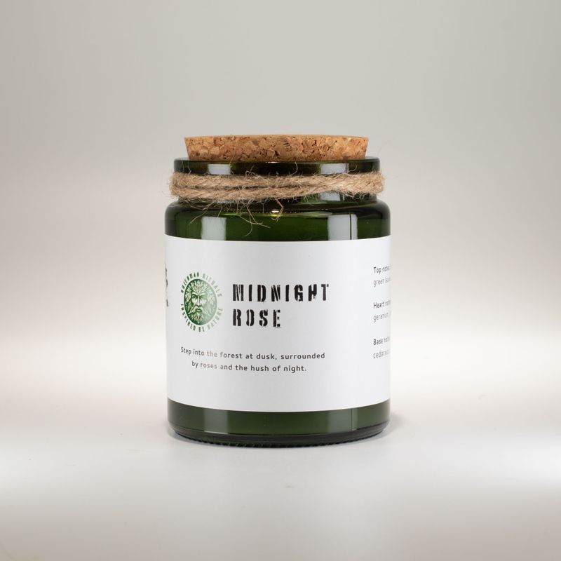 Greenman Woodwick Soy Candle - Midnight Rose
