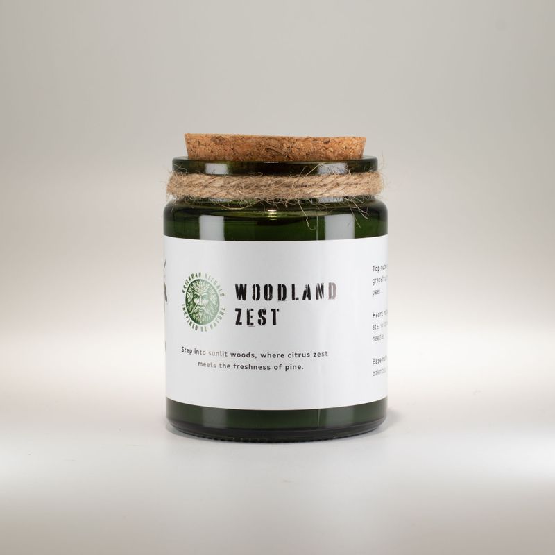 Greenman Woodwick Soy Candle - Woodland Zest
