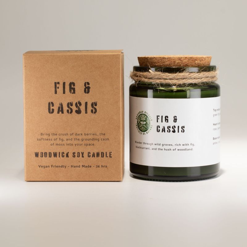 Greenman Woodwick Soy Candle - Crushed Fig & Cassis