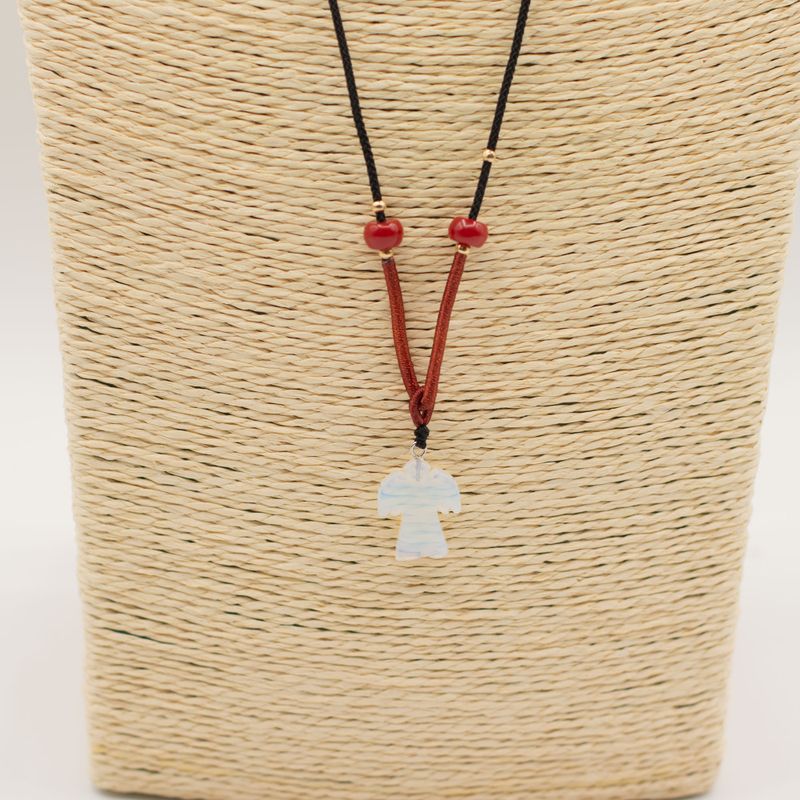 Cord Necklace Gemstone Pendant - Opalite Angel