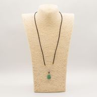 Cord Necklace Gemstone Pendant - Jade Turtle