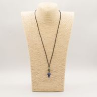Cord Necklace Gemstone Pendant - Sodalite Mushroom
