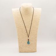 Cord Necklace Gemstone Pendant - Howlite Teardrop