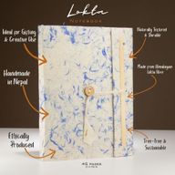 Lrg Lokta Mixed Blue Cotton Notebook (21x15cm) - 45 leafs - inc bookmark