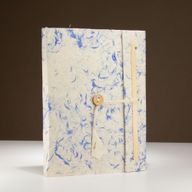 Lrg Lokta Mixed Blue Cotton Notebook (21x15cm) - 45 leafs - inc bookmark