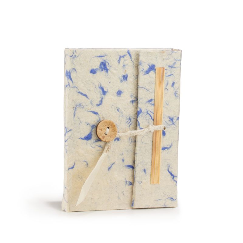 Mini Lokta Mixed Blue Cotton Notebook Lrg (12x8cm) 40 leafs