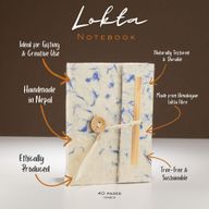 Mini Lokta Mixed Blue Cotton Notebook Lrg (12x8cm) 40 leafs