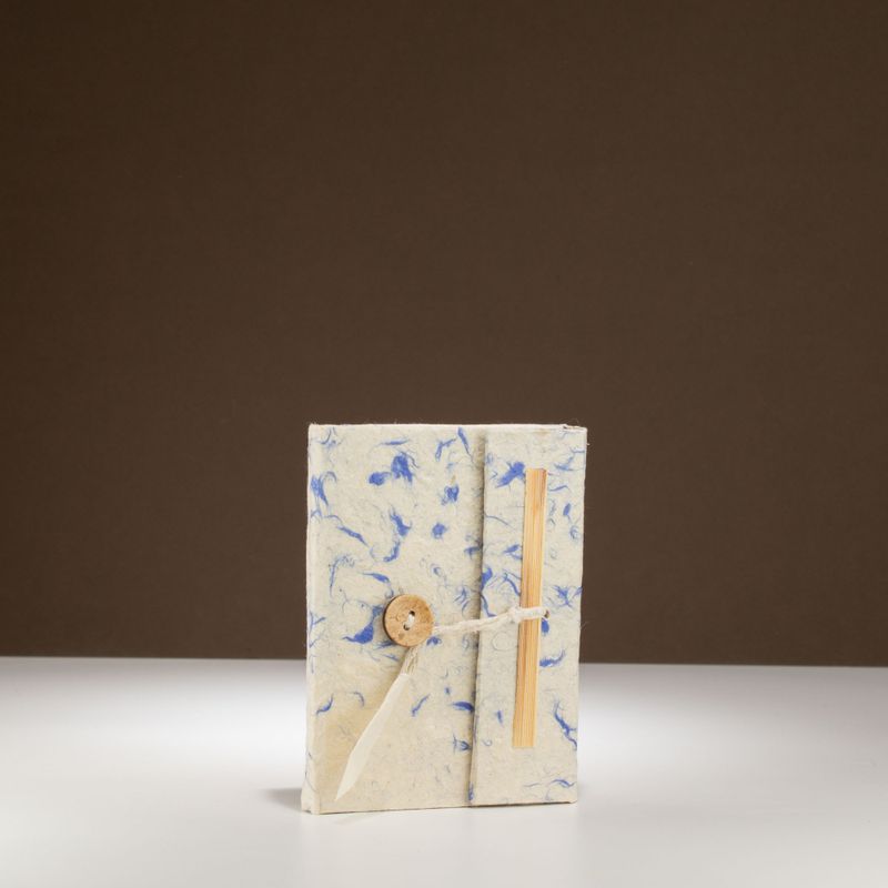 Mini Lokta Mixed Blue Cotton Notebook Lrg (12x8cm) 40 leafs