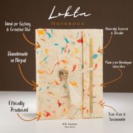 Med Lokta Mixed Colour Cotton Notebook Lrg (15x12cm) - 45 leafs