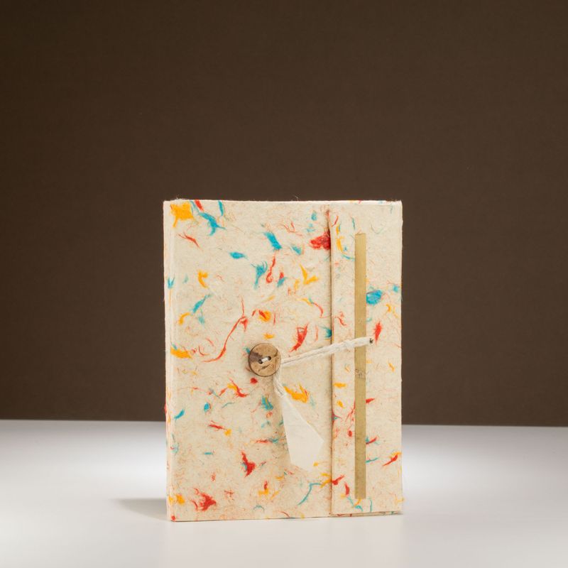 Med Lokta Mixed Colour Cotton Notebook Lrg (15x12cm) - 45 leafs