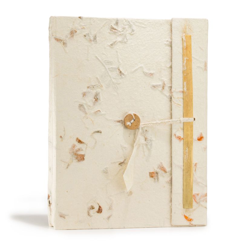 Lrg Lokta Mixed Flowers Notebook (21x15cm) - 45 leafs - inc bookmark