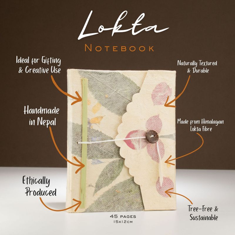 Med Lokta Bougainvillea Notebook Lrg (15x12cm) - 45 leafs