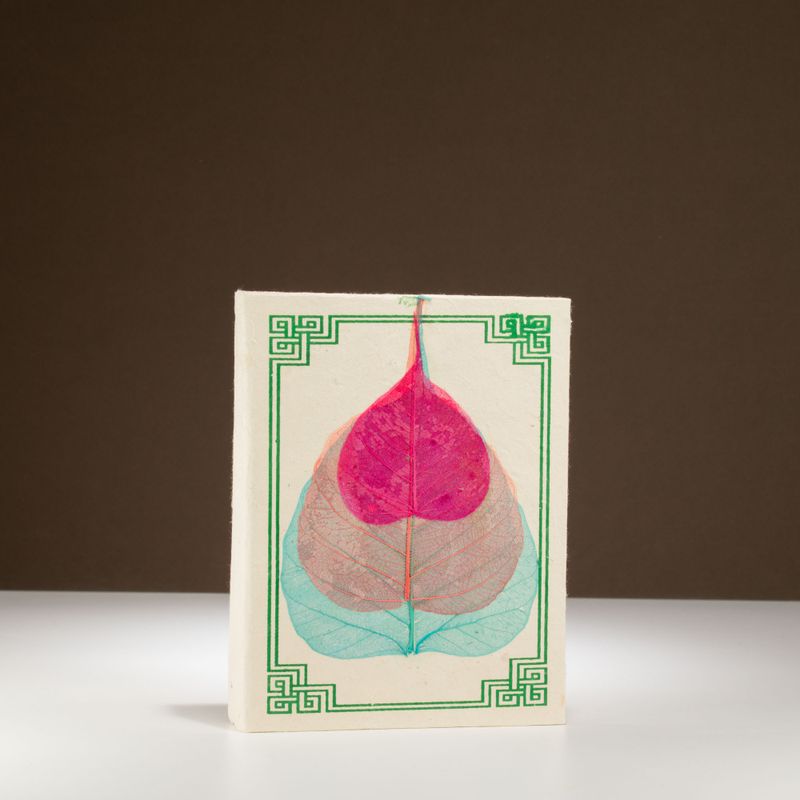 Med Lokta Bodhi Leaf Notebook Lrg (15x12cm) - 45 leafs (assorted)