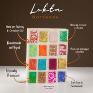 Lokta Mini Tiles Notebook – Medium (15x12cm) – 45 Leaves – Natural